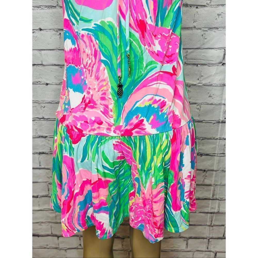 Lilly Pulitzer Womens Pink Green Paradise Bound Stretch Isabeau Midi Dress XS - Picture 4 of 13